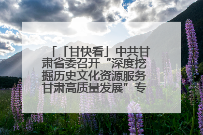 「甘快看」中共甘肃省委召开“深度挖掘历史文化资源服务甘肃高质量发展”专题协商座谈会 胡昌升主持并讲话