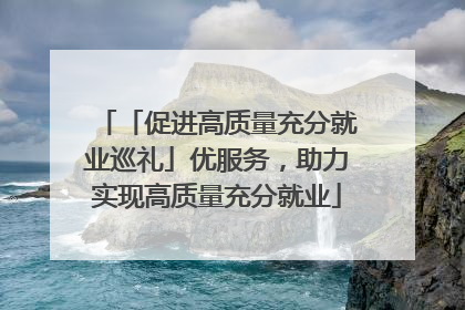 「促进高质量充分就业巡礼」优服务，助力实现高质量充分就业