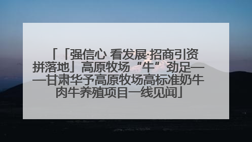 「强信心 看发展·招商引资拼落地」高原牧场“牛”劲足——甘肃华予高原牧场高标准奶牛肉牛养殖项目一线见闻
