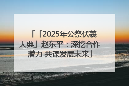 「2025年公祭伏羲大典」赵东平：深挖合作潜力 共谋发展未来