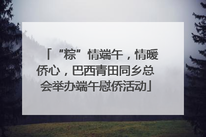 “粽”情端午，情暖侨心，巴西青田同乡总会举办端午慰侨活动