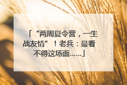 “两周夏令营，一生战友情”！老兵：最看不得这场面……