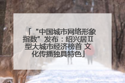 “中国城市网络形象指数”发布：绍兴居Ⅱ型大城市经济榜首 文化传播独具特色