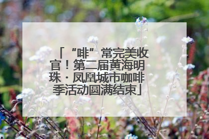 “啡”常完美收官！第二届黄海明珠・凤凰城市咖啡季活动圆满结束