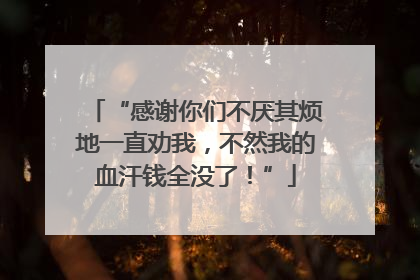 “感谢你们不厌其烦地一直劝我，不然我的血汗钱全没了！”
