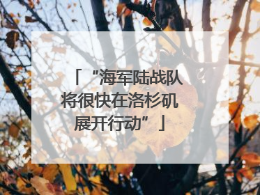 “海军陆战队将很快在洛杉矶展开行动”