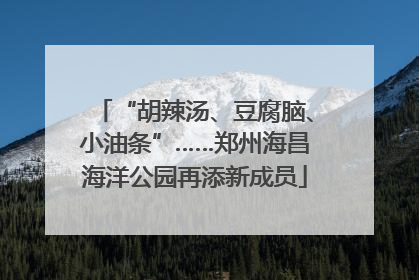 “胡辣汤、豆腐脑、小油条”……郑州海昌海洋公园再添新成员