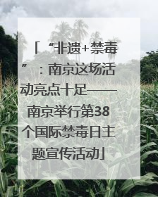 “非遗+禁毒”：南京这场活动亮点十足——南京举行第38个国际禁毒日主题宣传活动
