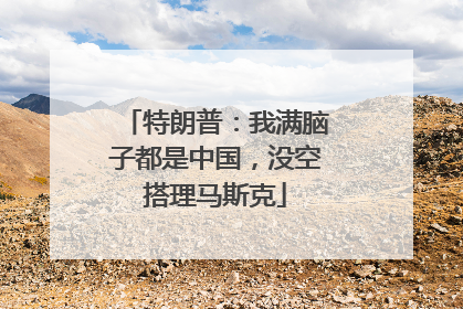 特朗普：我满脑子都是中国，没空搭理马斯克