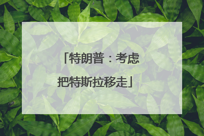 特朗普：考虑把特斯拉移走