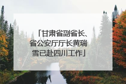 甘肃省副省长、省公安厅厅长黄瑞雪已赴四川工作