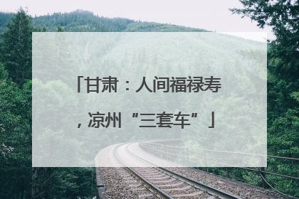 甘肃：人间福禄寿，凉州“三套车”