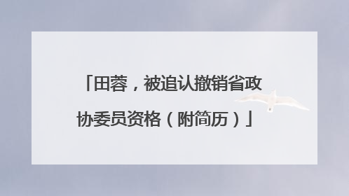 田蓉，被追认撤销省政协委员资格（附简历）