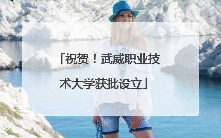 祝贺！武威职业技术大学获批设立
