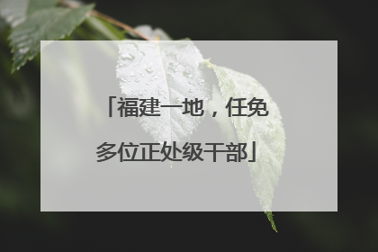 福建一地，任免多位正处级干部