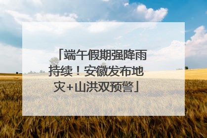 端午假期强降雨持续！安徽发布地灾+山洪双预警
