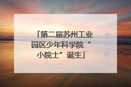 第二届苏州工业园区少年科学院“小院士”诞生