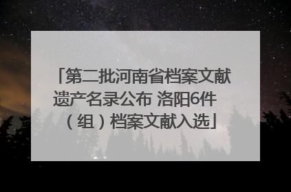 第二批河南省档案文献遗产名录公布 洛阳6件（组）档案文献入选
