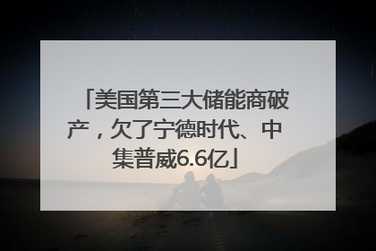 美国第三大储能商破产，欠了宁德时代、中集普威6.6亿