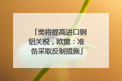 美将提高进口钢铝关税，欧盟：准备采取反制措施
