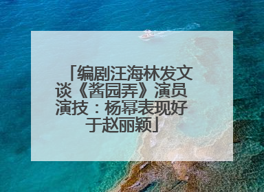 编剧汪海林发文谈《酱园弄》演员演技：杨幂表现好于赵丽颖