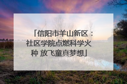 信阳市羊山新区：社区学院点燃科学火种 放飞童真梦想