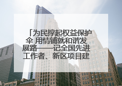 为民撑起权益保护伞 用情铺就和谐发展路——记全国先进工作者、新区项目建设中心干部卢小勇