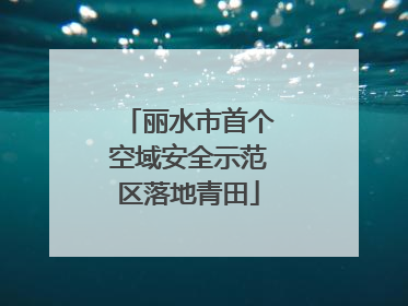丽水市首个空域安全示范区落地青田