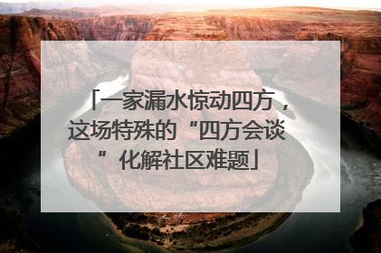 一家漏水惊动四方，这场特殊的“四方会谈”化解社区难题