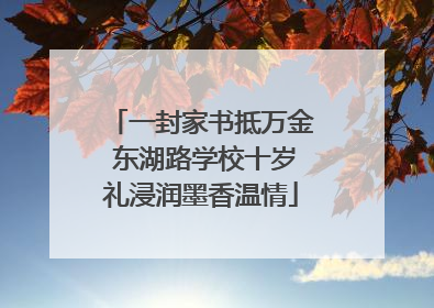 一封家书抵万金 东湖路学校十岁礼浸润墨香温情