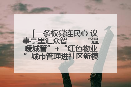 一条板凳连民心 议事亭里汇众智——“温暖城管”+“红色物业”城市管理进社区新模式绘就城市管理社区治理新画卷