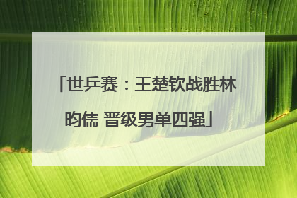 世乒赛：王楚钦战胜林昀儒 晋级男单四强