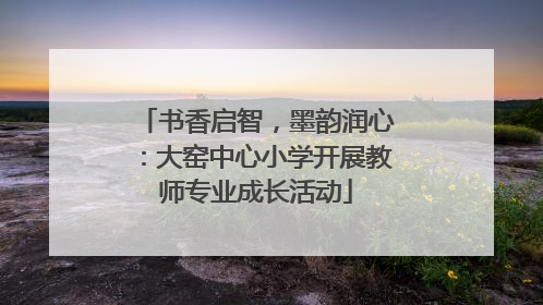 书香启智，墨韵润心：大窑中心小学开展教师专业成长活动