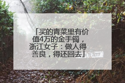 买的青菜里有价值4万的金手镯，浙江女子：做人得善良，得还回去