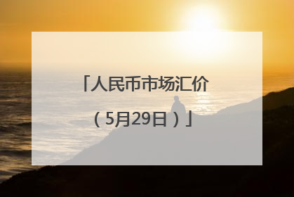 人民币市场汇价（5月29日）