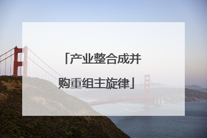 产业整合成并购重组主旋律