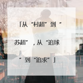 从“村超”到“苏超”，从“追球”到“追求”