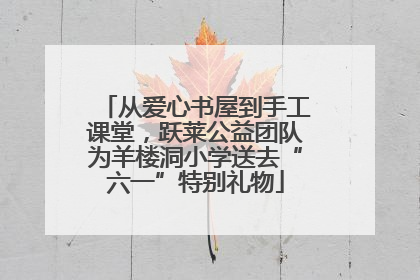 从爱心书屋到手工课堂，跃莱公益团队为羊楼洞小学送去“六一”特别礼物