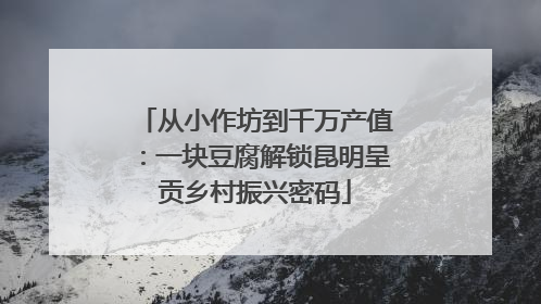 从小作坊到千万产值：一块豆腐解锁昆明呈贡乡村振兴密码