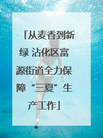 从麦香到新绿 沾化区富源街道全力保障“三夏”生产工作