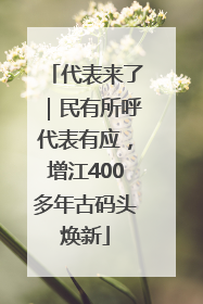 代表来了｜民有所呼代表有应，增江400多年古码头焕新