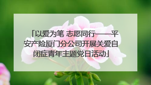 以爱为笔 志愿同行——平安产险厦门分公司开展关爱自闭症青年主题党日活动