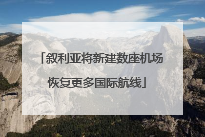 叙利亚将新建数座机场 恢复更多国际航线