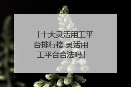 十大灵活用工平台排行榜 灵活用工平台合法吗
