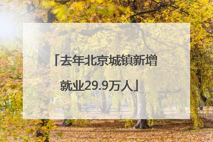 去年北京城镇新增就业29.9万人