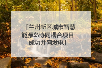兰州新区城市智慧能源岛协同耦合项目成功并网发电
