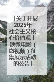 关于开展2025年社会主义核心价值观主题微电影（微视频）征集展示活动的公告