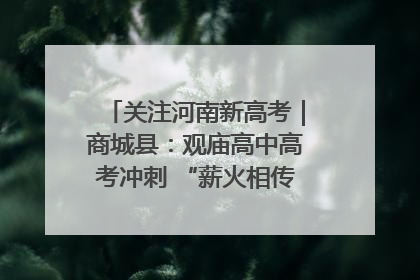 关注河南新高考｜商城县：观庙高中高考冲刺 “薪火相传”助力备考