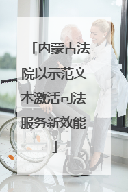 内蒙古法院以示范文本激活司法服务新效能