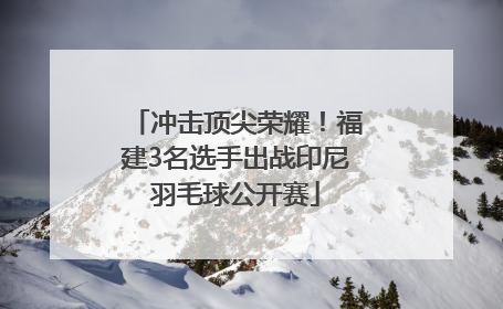 冲击顶尖荣耀！福建3名选手出战印尼羽毛球公开赛